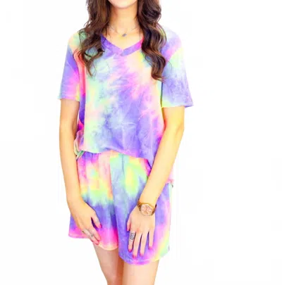 Jess Lea Carly Lounge Wear Shorts Set In Purple