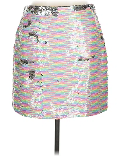 Pre-owned Jess Lea Casual Skirt In Silver