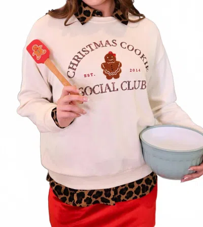 Jess Lea Christmas Cookie Social Club Pullover In Ivory In Neutral