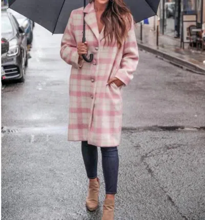 Jess Lea Cover Girl Plaid Coat In Pink