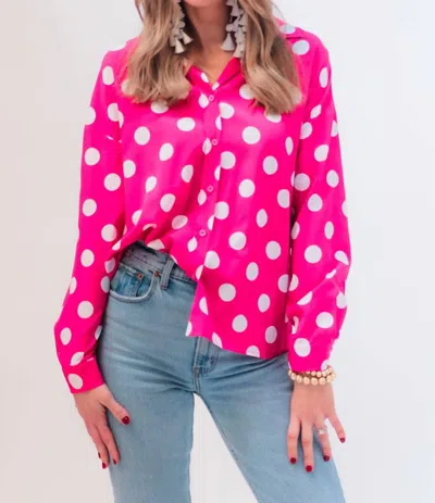 Jess Lea Dottie Button-down Top In Pink