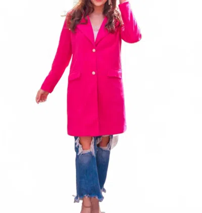 Jess Lea Fashion Week Coat In Hot Pink