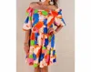 Jess Lea Feel The Heat Floral Puff Sleeve Dress In Multi In Multi