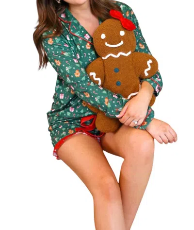 Jess Lea Gingerbread Girl Pillow In Brown