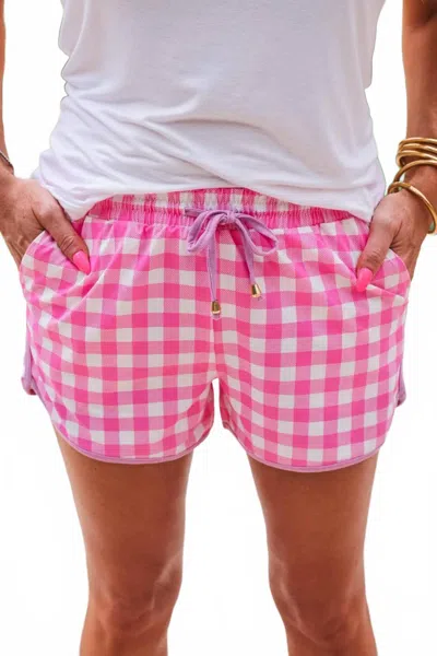 Jess Lea Gingham Everyday Shorts In Pink
