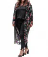 Jess Lea Glamorous Floral Sequin Kimono In Black In Black