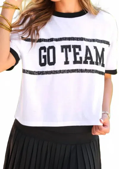 Jess Lea Go Team Sparkle Tee In White