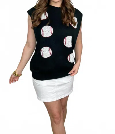 Jess Lea Had Me At Baseball Sweater In Black Dragon