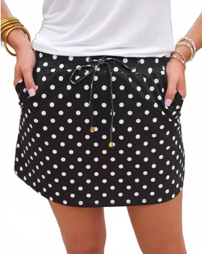 Jess Lea Happy Hour Skort In Black Polka Dot In Multi