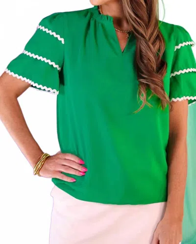 Jess Lea Just A Little Fun Ric Rac Top In Green
