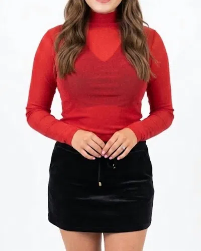 Jess Lea Keigan Mesh Top In Red