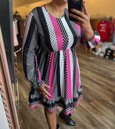 Jess Lea Long Sleeve Dress In Pink