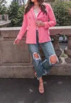 Jess Lea Margot Tweed Blazer In Pink In Pink