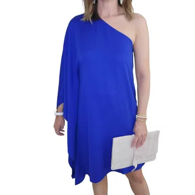 Jess Lea One Shoulder Dress In Blue