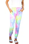 Jess Lea Pastel Tie Dye Jogger In Multi In Multi