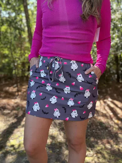 Jess Lea Pink-a-boo Gigi Skort In Gray In Multi