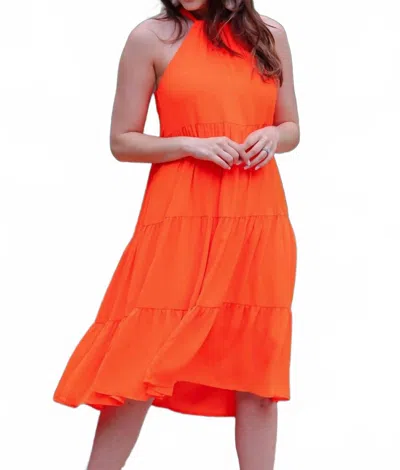 Jess Lea Pretty Little Things Halter Dress In Optic Orange In Multi