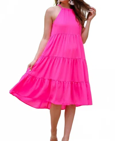Jess Lea Pretty Little Things Halter Dress In Perfectly Pink