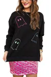 Jess Lea Sequin Ghost Pullover Sweatshirt In Black In Black