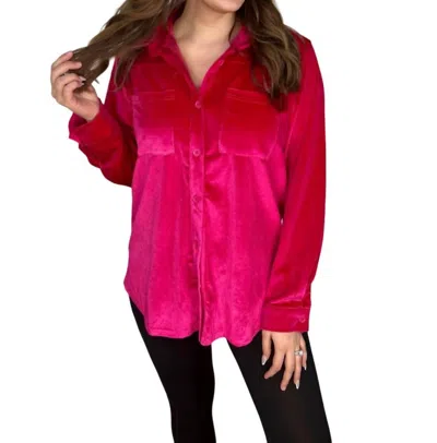 Jess Lea Shane Velvet Top In Pink