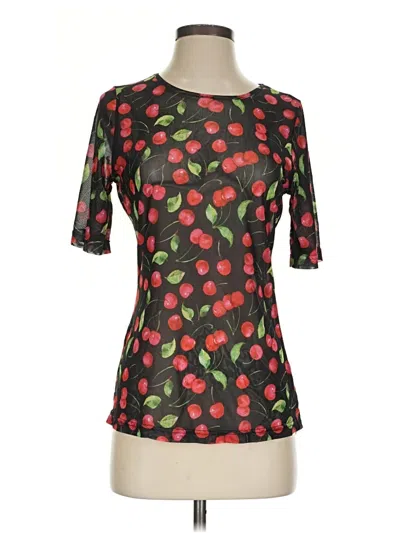 Pre-owned Jess Lea Short Sleeve Top Black Square Neckline Tops