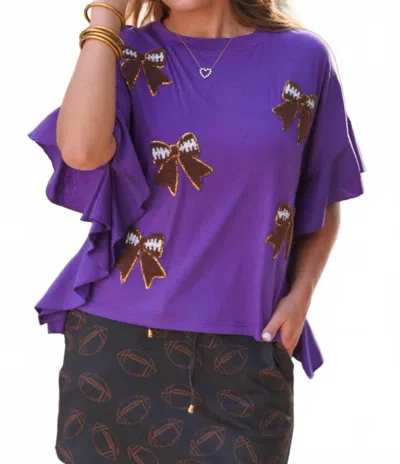 Jess Lea Sideline Sparkle Ruffle Top In Purple