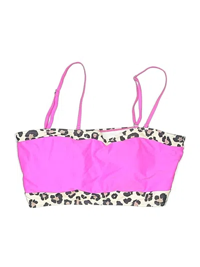 Pre-owned Jess Lea Swimsuit Top Pink Animal Print Pattern Swimwear
