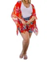 Jess Lea Take Me Tropical Kimono In Red In Red