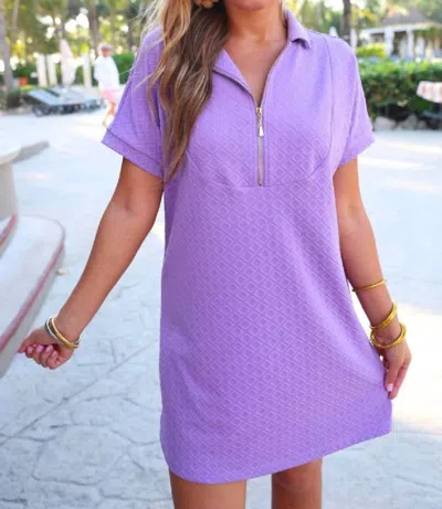 Jess Lea Textured Zipper Dress In Lavender