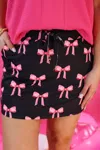 Jess Lea Tied With A Bow Skort In Black/pink In Black