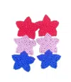 Jess Lea Women American Star Beaded Earrings In Red/ White/ Blue In Multi
