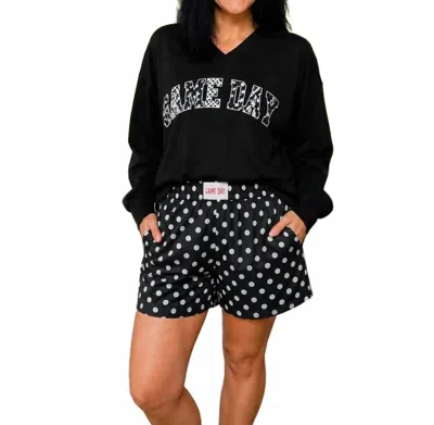Jess Lea Women's Game Day French Terry Pullover Top In Black