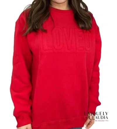 Jess Lea Women's Loved Embossed Sweatshirt In Red