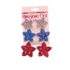 Jess Lea Women's Patriotic Seed Bead Star Earrings Statement Set In Red / White / Blue