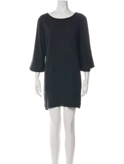 Pre-owned Jesse Kamm Bateau Neckline Mini Dress In Green