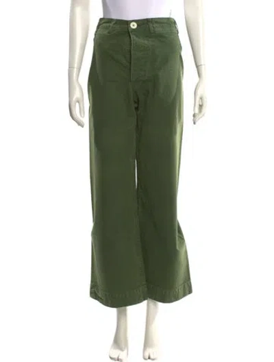 Pre-owned Jesse Kamm Canvas Wide Leg Pants In Green
