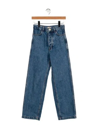 Pre-owned Jesse Kamm High-rise Straight Leg Jeans In Blue