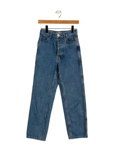 Pre-owned Jesse Kamm High-rise Straight Leg Jeans In Blue