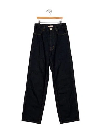 Pre-owned Jesse Kamm High-rise Straight Leg Jeans In Blue