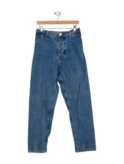 Pre-owned Jesse Kamm High-rise Straight Leg Jeans In Blue
