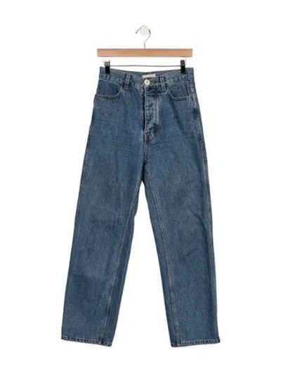 Pre-owned Jesse Kamm High-rise Straight Leg Jeans In Blue