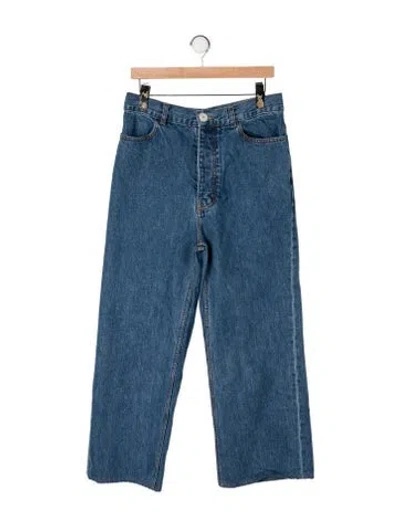 Pre-owned Jesse Kamm High-rise Straight Leg Jeans In Blue