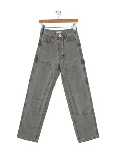 Pre-owned Jesse Kamm High-rise Straight Leg Jeans In Gray