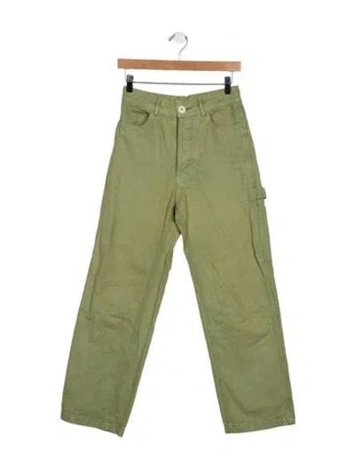 Pre-owned Jesse Kamm High-rise Straight Leg Jeans In Green