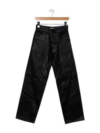 Pre-owned Jesse Kamm High-rise Wide Leg Jeans In Black
