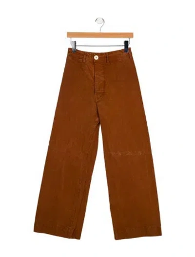 Pre-owned Jesse Kamm High-rise Wide Leg Jeans In Brown