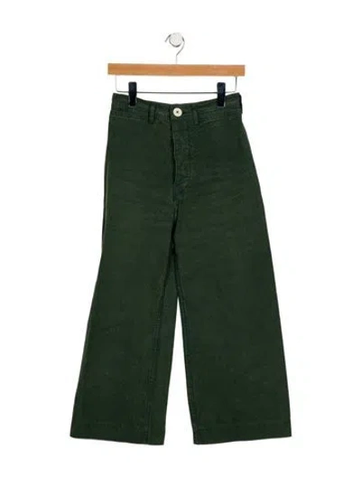Pre-owned Jesse Kamm High-rise Wide Leg Jeans In Green