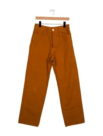 Pre-owned Jesse Kamm High-rise Wide Leg Jeans In Orange