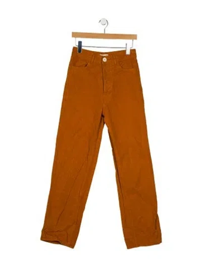 Pre-owned Jesse Kamm High-rise Wide Leg Jeans In Orange