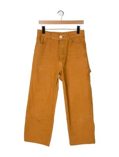 Pre-owned Jesse Kamm High-rise Wide Leg Jeans In Orange